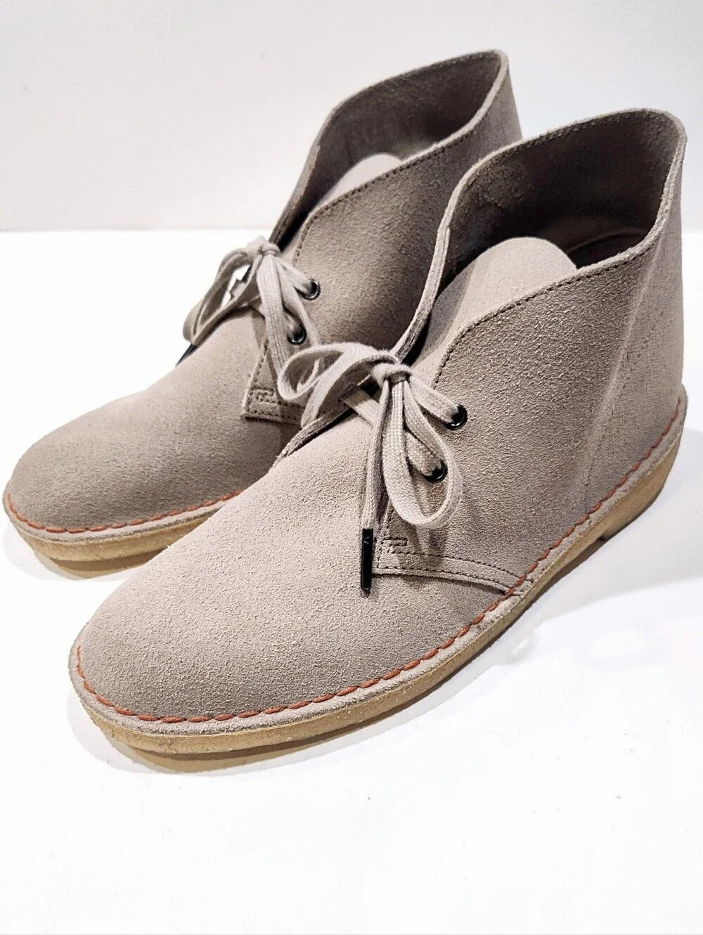 Clarks Originals Desert Boot Premium C.F. Stead Suede Sand Beige Mens US 9.5 M